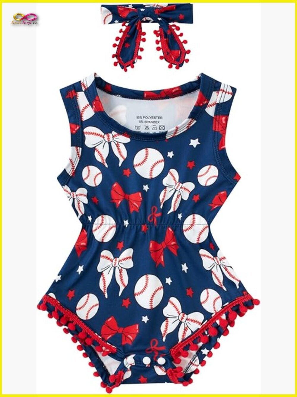 Sleeveless Romper Bodysuit with Headband Baby Girl Outfit Snap Closure